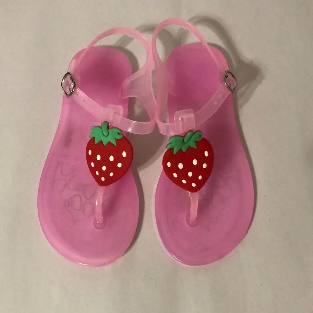 Pink Strawberry Jelly Sandals Girl size 13